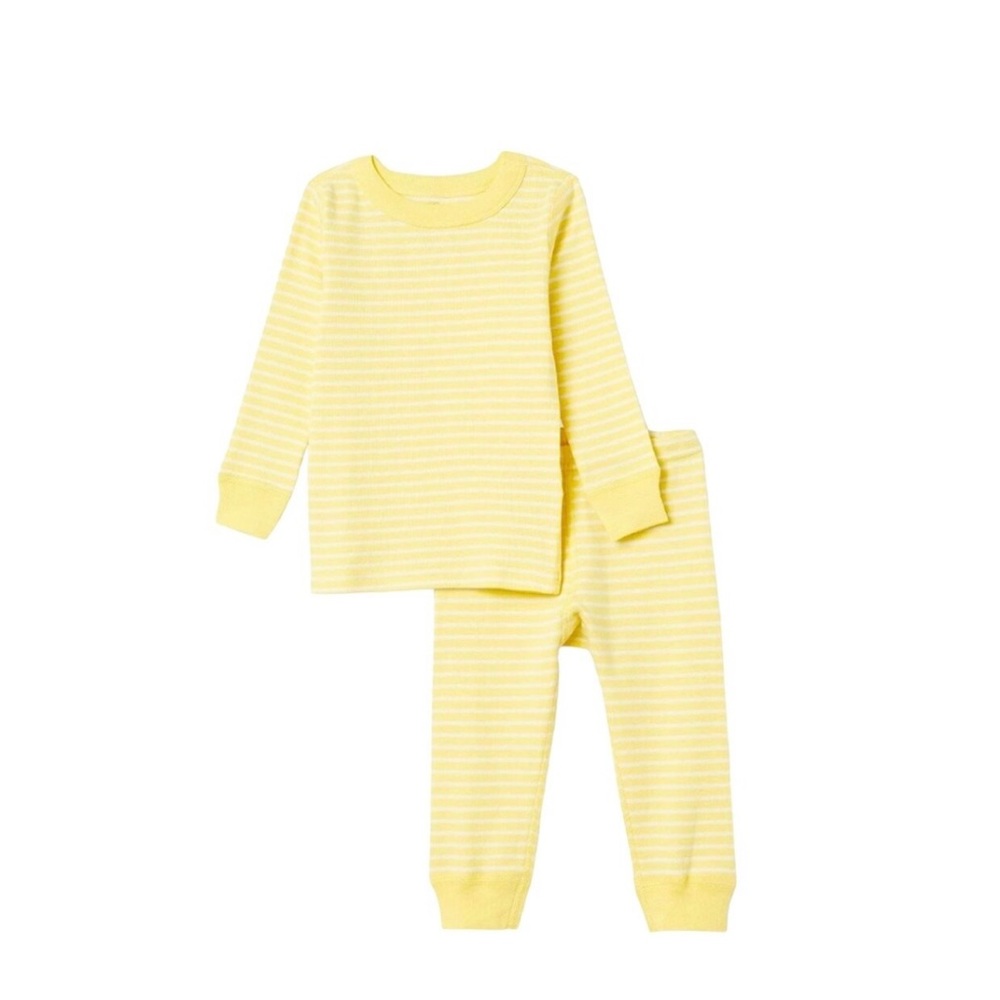 NWT Hanna Andersson Yellow Stripe Organic Cotton Pajama Set